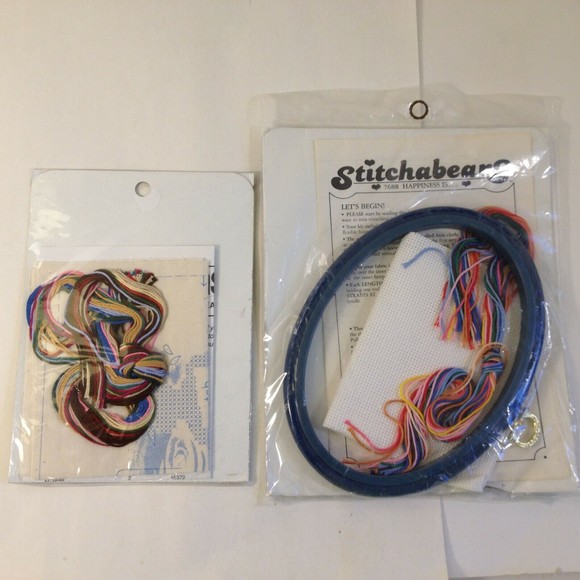 (2) Vintage Dimensions Cross Stitch The Greatest Catch Happiness is USA New - Picture 5 of 7